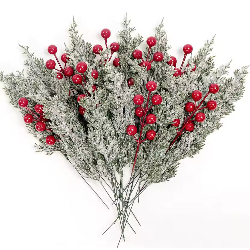 Feuilles de cyprès artificielles pour sapin de Noël – Décoration pour la maison, chambre, table, jardin, extérieur, mariage et DIY - 10/20 pièces