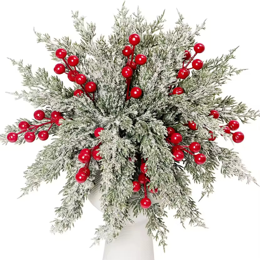 Feuilles de cyprès artificielles pour sapin de Noël – Décoration pour la maison, chambre, table, jardin, extérieur, mariage et DIY - 10/20 pièces