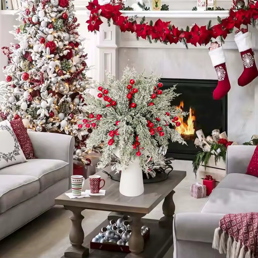 Feuilles de cyprès artificielles pour sapin de Noël – Décoration pour la maison, chambre, table, jardin, extérieur, mariage et DIY - 10/20 pièces