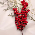 Branche artificielle de baies rouges de Noël – plantes et fleurs artificielles de houx (holly berries)