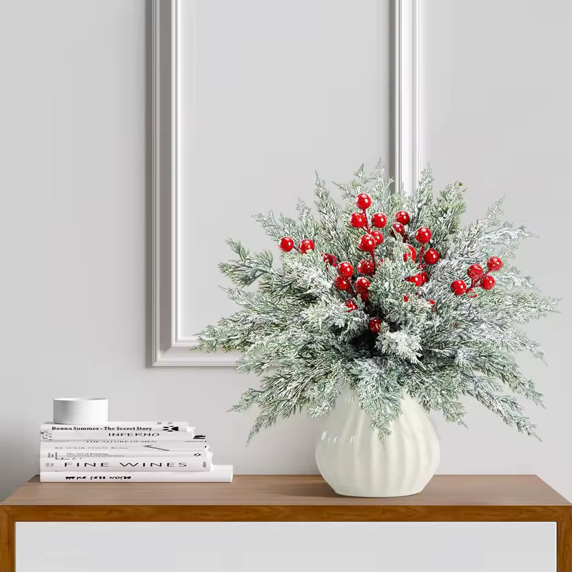 Feuilles de cyprès artificielles pour sapin de Noël – Décoration pour la maison, chambre, table, jardin, extérieur, mariage et DIY - 10/20 pièces