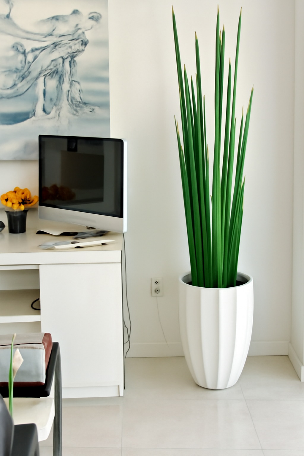 Sansevière 160 cm | Signature Nantes, blanc brillant