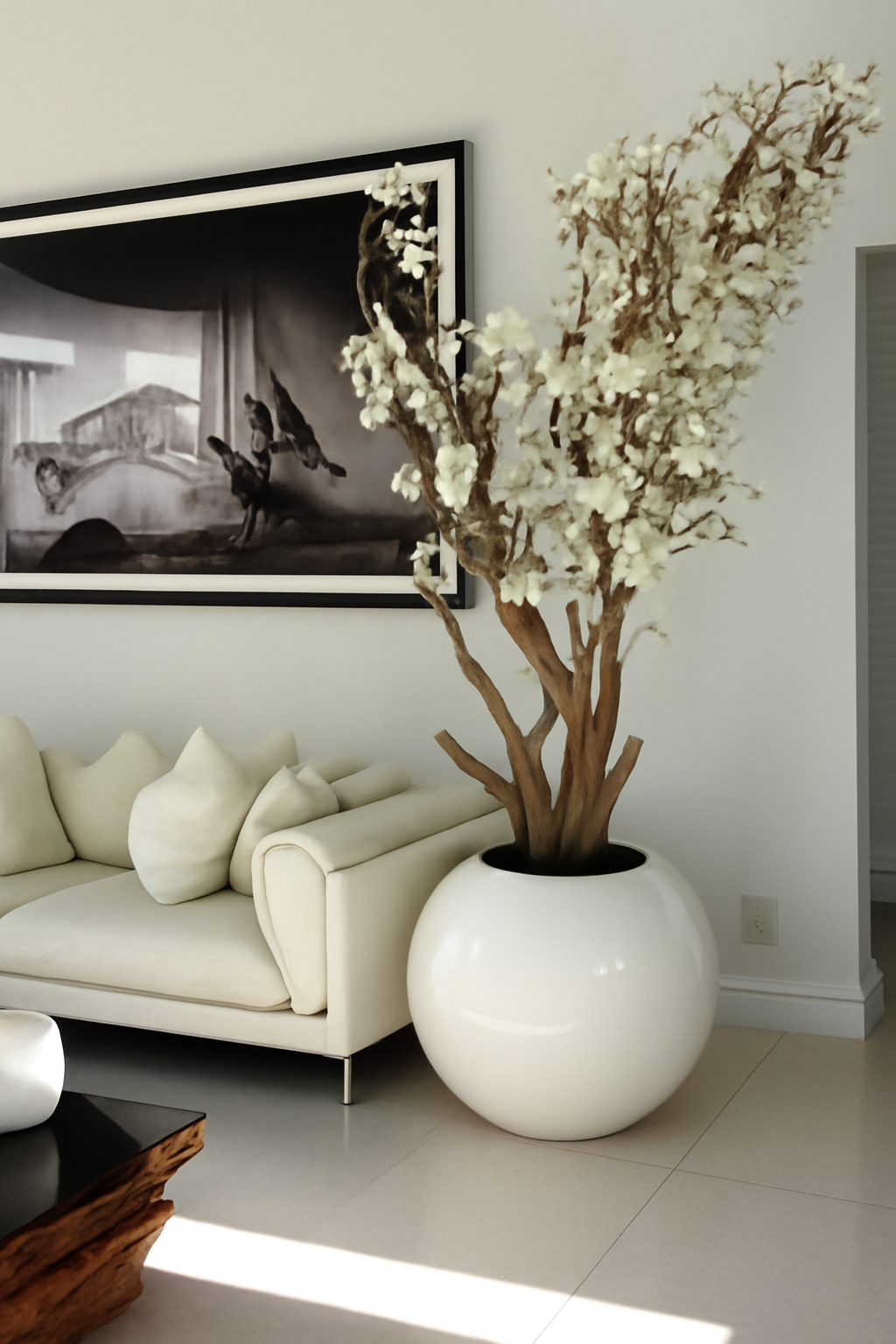 Composition Magnolia 76 cm | Signature Cannes, blanc brillant