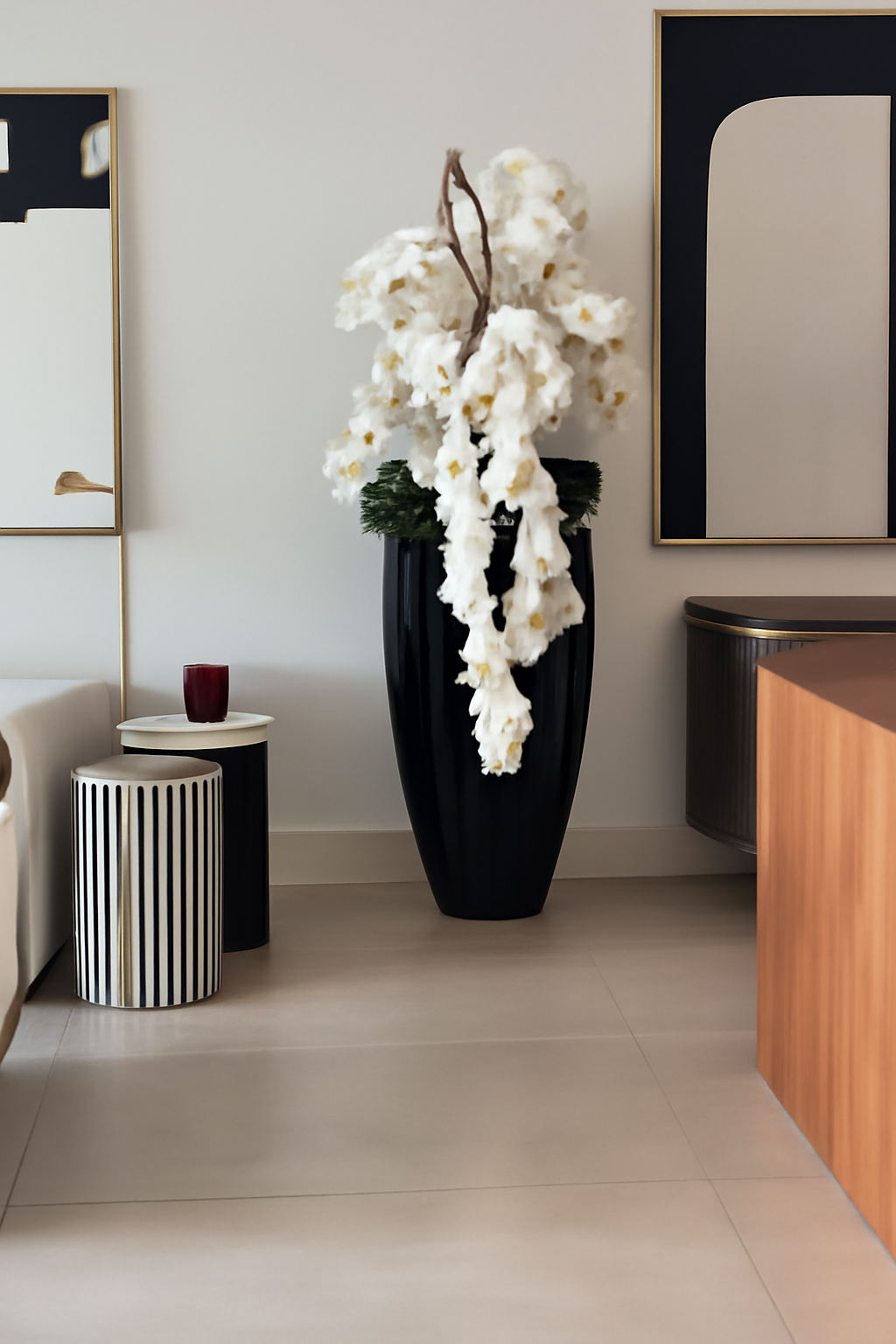 Composition Feuillage — Collection Deauville, blanc brillant