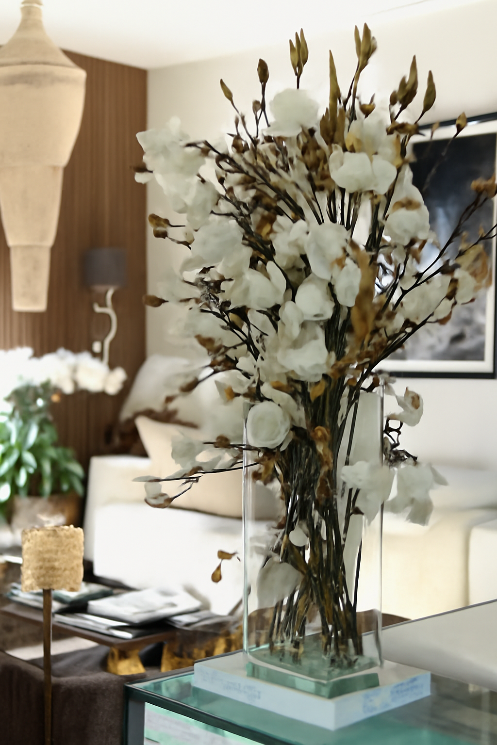 Composition Magnolia — Collection Camargue, 51 cm, blanc